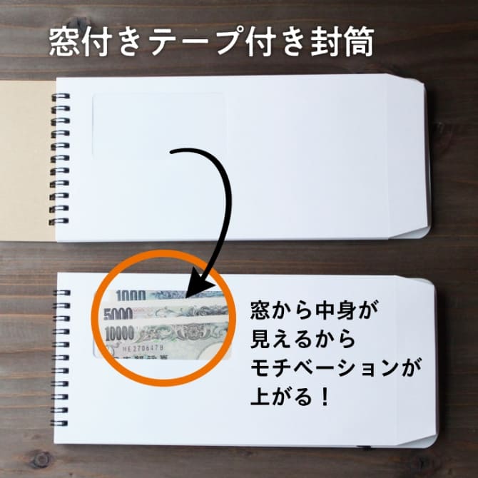 窓付きテープ付き封筒 窓から中身が見えるからモチベーションが上がる！
